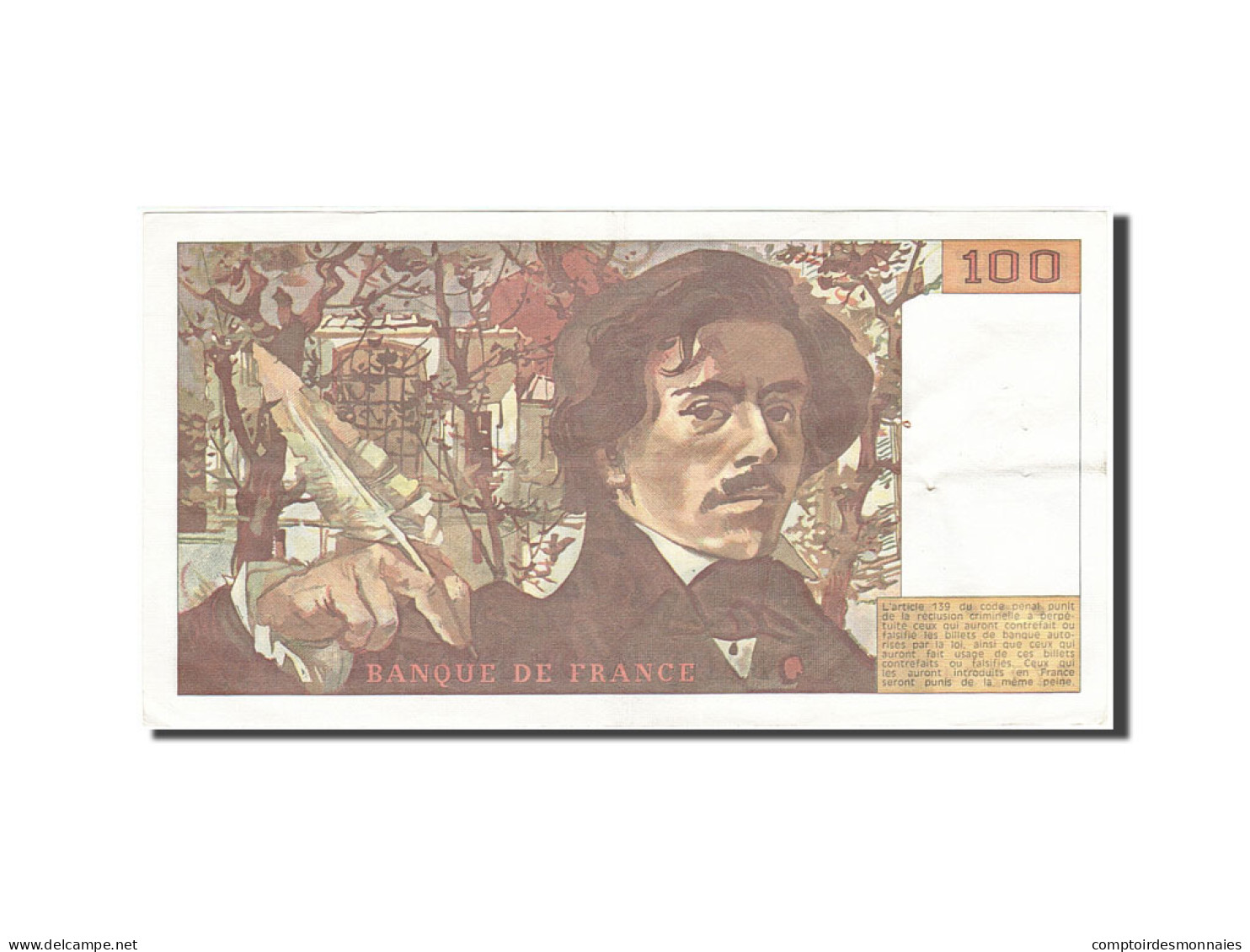 Billet, France, 100 Francs, 1978, 1985, TTB+, Fayette:69.9, KM:154b - 100 F 1978-1995 ''Delacroix''