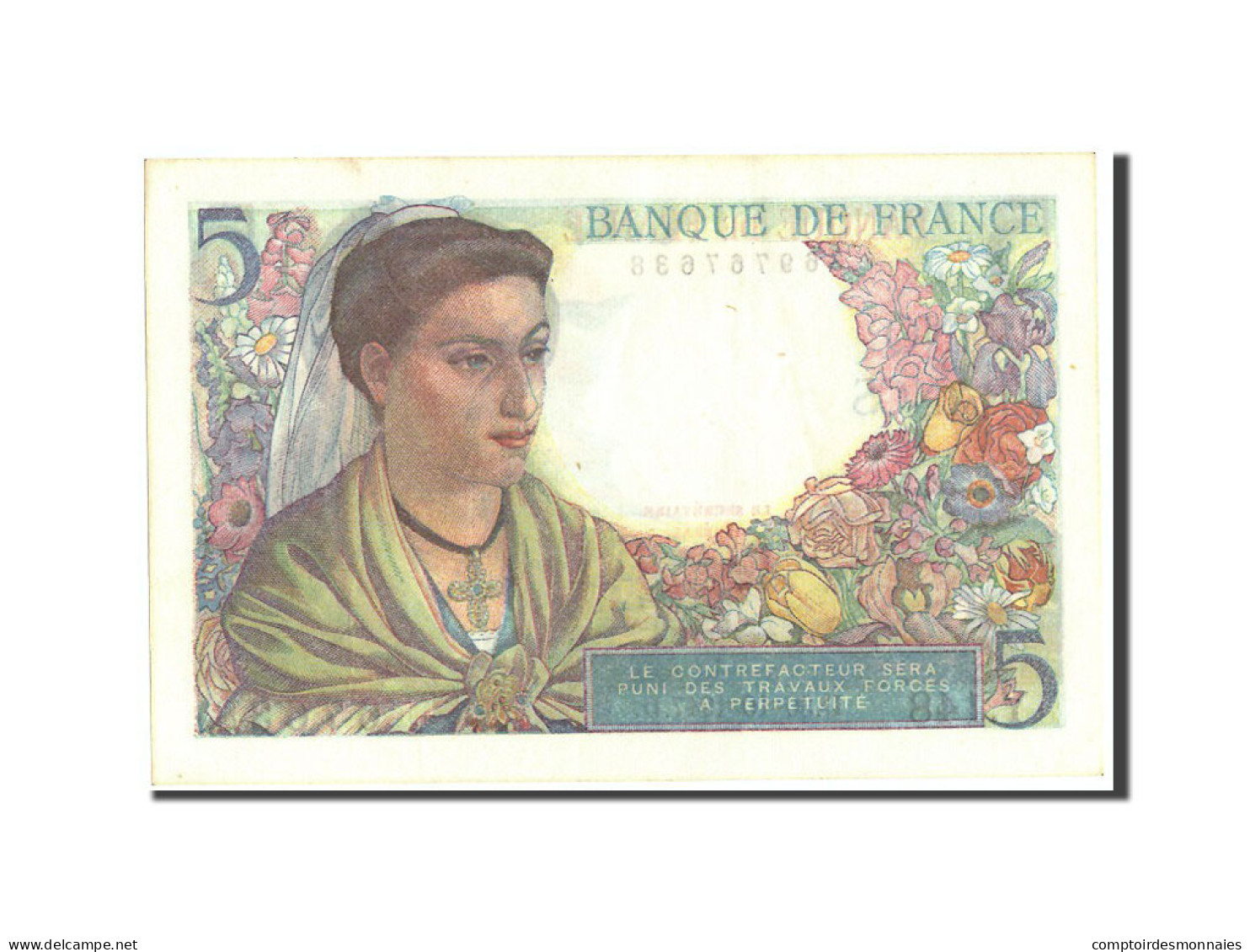 France, 5 Francs, Berger, 1947, 1947-10-30, SPL, Fayette:5.7, KM:98b - 5 F 1943-1947 ''Berger''