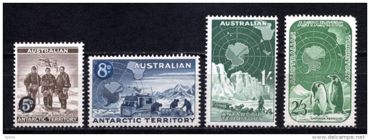 1959 AUSTRALIAN ANTARCTIC TERRITORY (AAT) DEFINITIVES MICHEL: 2-5 MNH ** - Unused Stamps