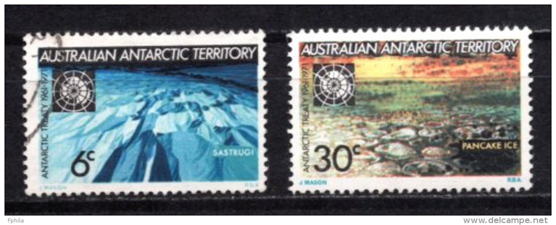 1971 AUSTRALIAN ANTARCTIC TERRITORY (AAT) ANTARCTIC TREATY MICHEL: 19-20 MNH **/ USED - Ungebraucht