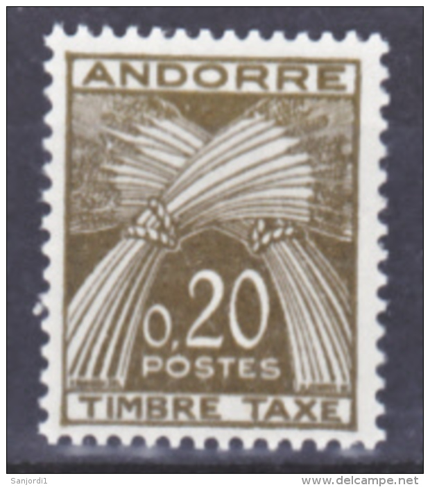 Andorre Taxe 44 1/4 De Cote En Nouveaux Francs Taxes Gerbe Neuf ** TB MNH Sin Charmela Cote 18.5 - Ungebraucht