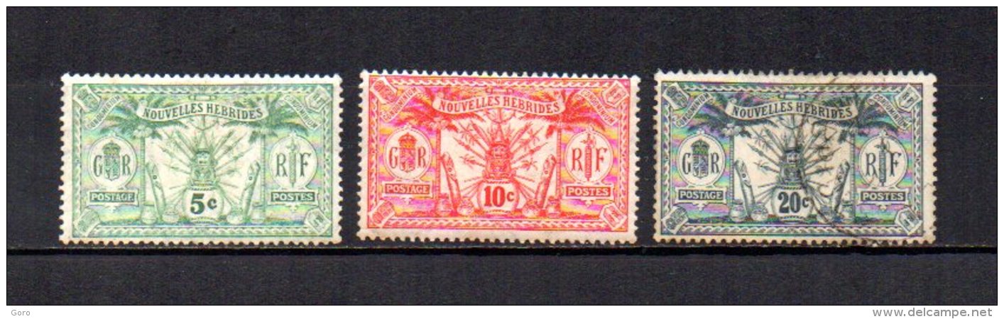 Nuevas Hébridas   1911-12  .-   Y&T  Nº    27/29 - Oblitérés