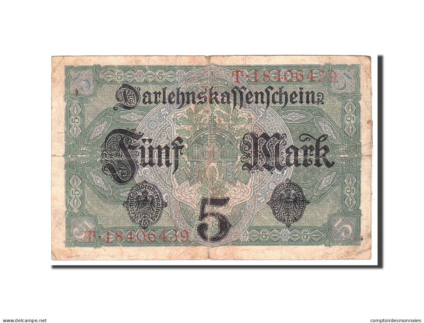 Billet, Allemagne, 5 Mark, 1917, 1917-08-01, KM:56b, TB - 5 Mark