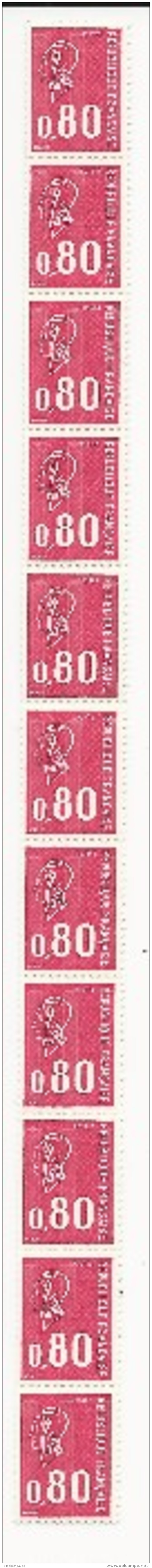 BEQUET - ROULETTES BANDE De 11 YVERT N°1816 Avec VARIETE 2 NUMEROS ROUGES SUR LE MEME TIMBRE - GOMME TROPICALE - Coil Stamps