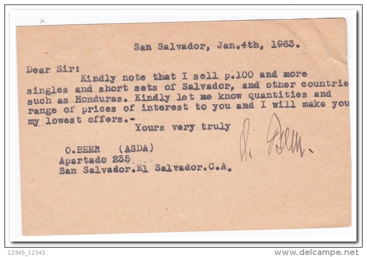 El Salvador 1963. Postletter To USA - El Salvador