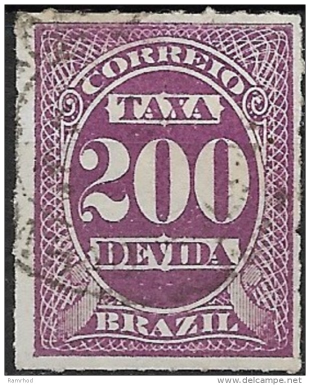 BRAZIL 1890 Postage Due - 200r. - Red  FU - Segnatasse