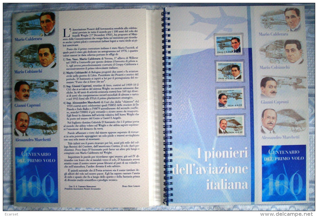 FOLDER - I Pionieri Dell´aviazione Italiana. 2003 - Presentation Packs