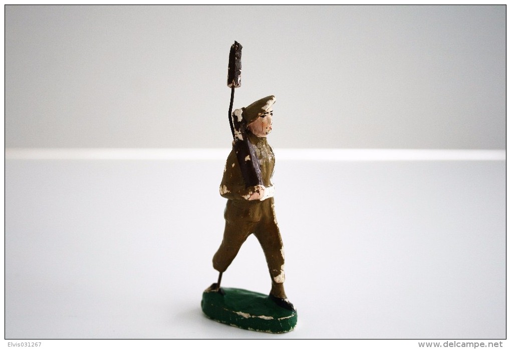 Nazaire Beeusaert, NB, H=100mm, Soldier, - Vintage Toy Soldier, Lineol, Hauser, Elastolin, Durso - Figurines
