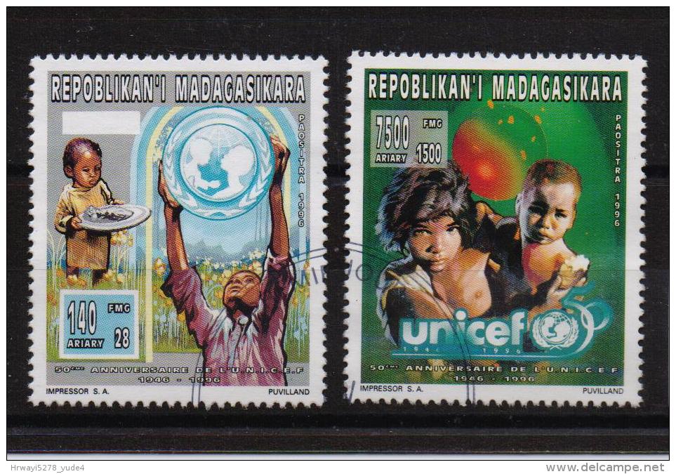 Madagascar 1996, Unicef, Complete Set, Vfu. Cv Undetermined - Madagascar (1960-...)