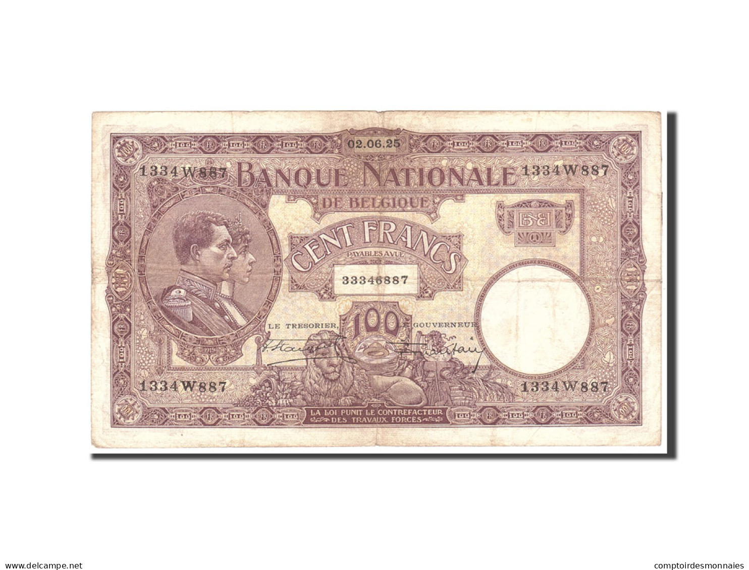 Billet, Belgique, 100 Francs, 1925, 1925-06-02, KM:95, TB+ - 100 Francs & 100 Francs-20 Belgas