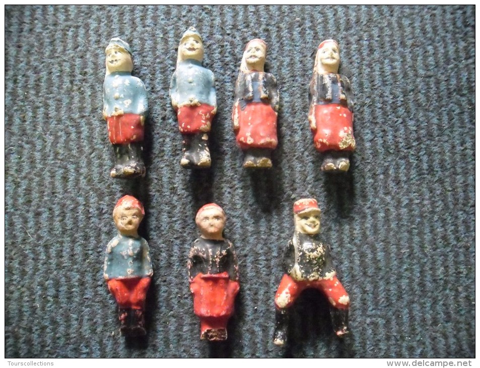 7 JOUET ANCIEN FIGURINES SOLDAT PIOU PIOU MILITAIRE COMPOSITE PLATRE FARINE Vers 1900 Ou Avant ! - Jouets Anciens