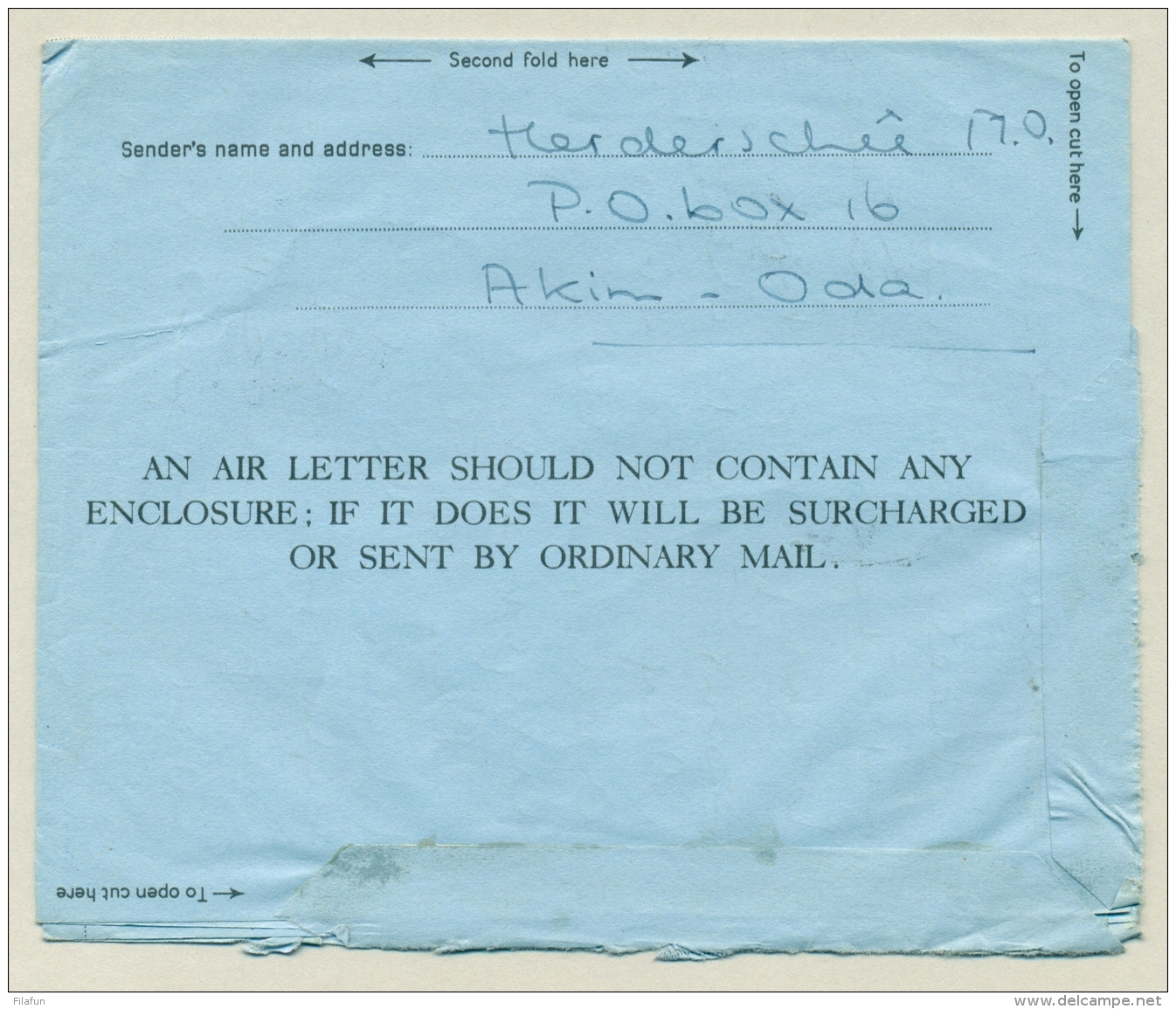 Ghana - 1957 - Overprinted Goldcoast Airletter To Amsterdam / Nederland - Ghana (1957-...)