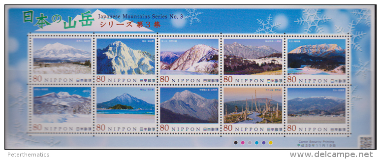 JAPAN ,2013,MNH,MOUNTAINS, PART III,PHOTOS, SHEETLET - Other & Unclassified