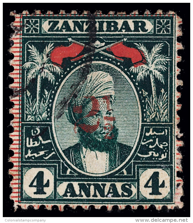 O        53-55 (175-77) 1897 2&frac12;a On 4a Myrtle-green And Red Sultan^ Seyyid Hamed-bin Thwain, Set Of All... - Zanzibar (...-1963)