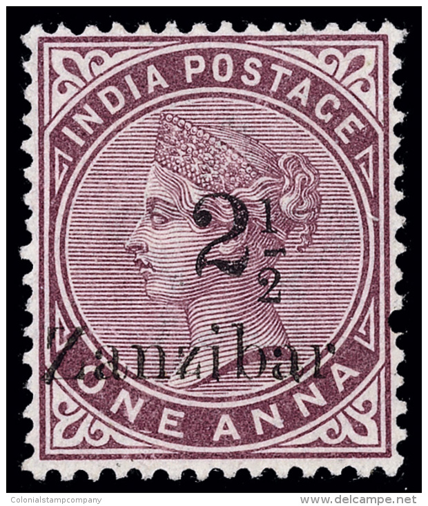 *        20 Var Footnoted (25D) 1896 2&frac12;a On 1a Plum Q Victoria Stamp Of India^, Black Sc Surcharge Type C... - Zanzibar (...-1963)