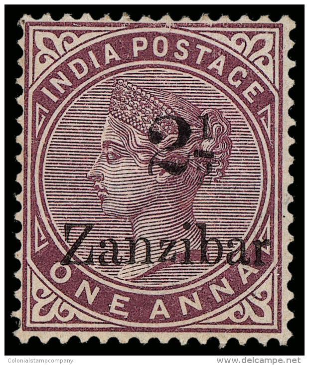 *        20 (25) 1896 2&frac12;a On 1a Plum Q Victoria Stamp Of India^ Overprinted "Zanzibar", Black SG Type 5... - Zanzibar (...-1963)