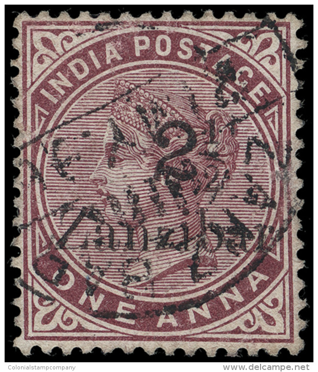 O        19 Var Footnoted (24D) 1896 2&frac12;a On 1a Plum Q Victoria Stamp Of India^, Black SG Type 4 Surcharge... - Zanzibar (...-1963)