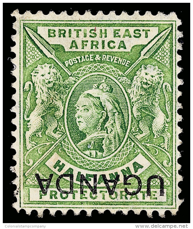 *        77a (92b) 1902 &frac12;a Yellow-green Q Victoria Of British East Africa^ Overprinted "UGANDA", ERROR -... - Uganda (...-1962)