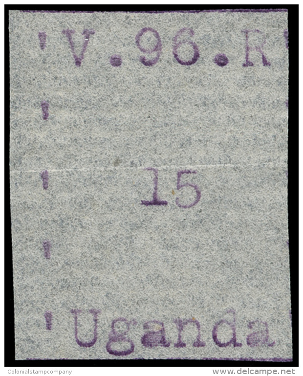 *        46 (46) 1896 15&cent; Violet "VR" Missionary^ Typewritten, Narrow Format, Narrow Letters (16-18mm),... - Uganda (...-1962)