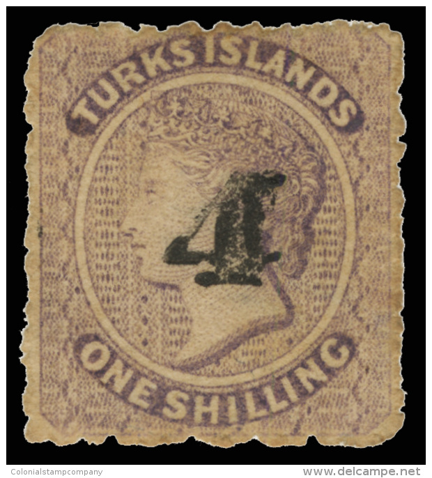 *        38 (45) 1881 4d On 1' Lilac Q Victoria^ Surcharged SG Type 29 (Scott Type P), Unwmkd, Perf 11-12, Signed... - Turcas Y Caicos