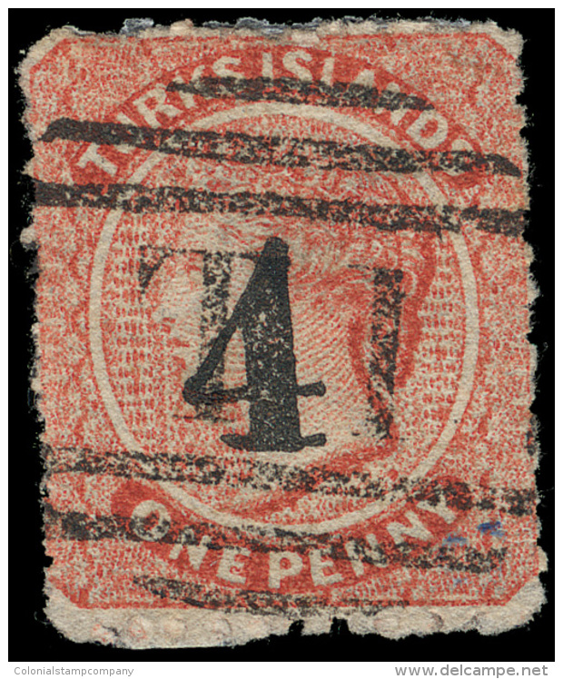 O        36 (48) 1881 4d On 1d Dull Red Q Victoria^ Surcharged SG Type 28 (Scott Type R), Wmkd Small Star, Perf... - Turks & Caicos (I. Turques Et Caïques)