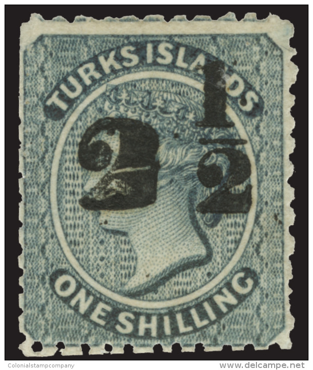 *        27 (39) 1881 2&frac12;d On 1' Slate Blue Q Victoria Surcharged^ SG Type 26 (Scott Type M) In Setting 9,... - Turks & Caicos (I. Turques Et Caïques)