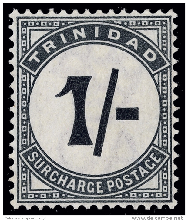 *        J1-9 (D1-9) 1885 &frac12;d-1' Slate Black Postage Dues^, Wmkd CA, Rarely Seen Cplt Set, OG,HR, F-VF Scott... - Trinité & Tobago (...-1961)