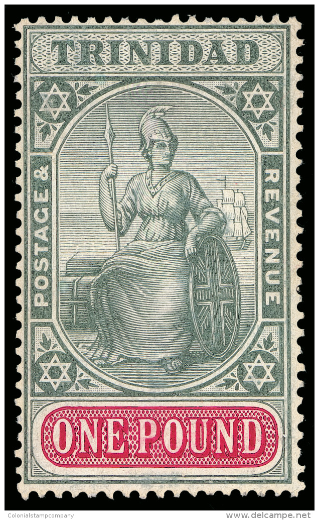 *        92-104, 92a + Var, 93a, 95 Var (133-45, 133a, 134a, 138a) 1904-09 &frac12;d-&pound;1 Britannia^, Wmkd MCA,... - Trinité & Tobago (...-1961)