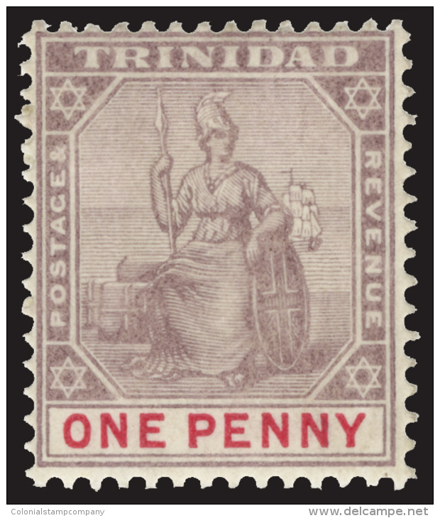 *        77 (116) 1900 1d Dull Purple And Rose Britannia^, SG Type II (oval "O"), Wmkd CA, Perf 14, A Scarce And... - Trinité & Tobago (...-1961)