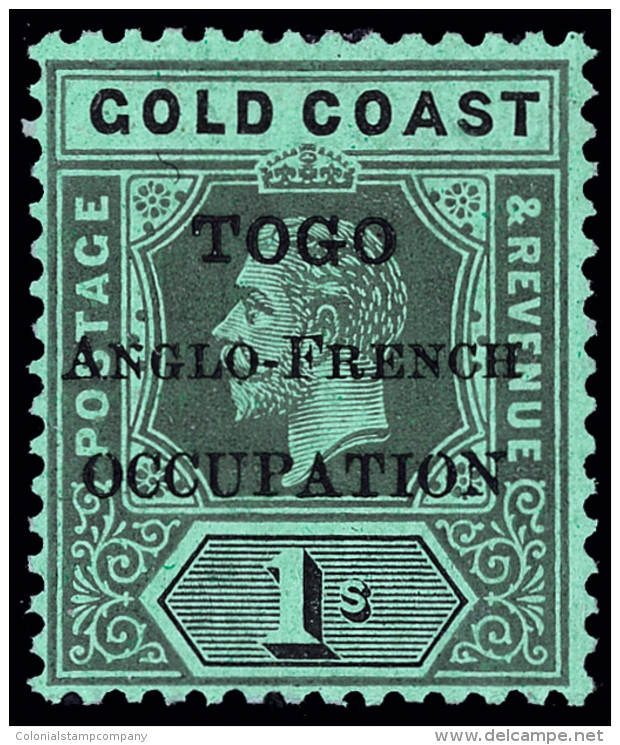 *        86a (H53c) 1916 1' Black On Green K George V Stamp Of Gold Coast^ On Emerald Back Overprinted In London... - Autres & Non Classés