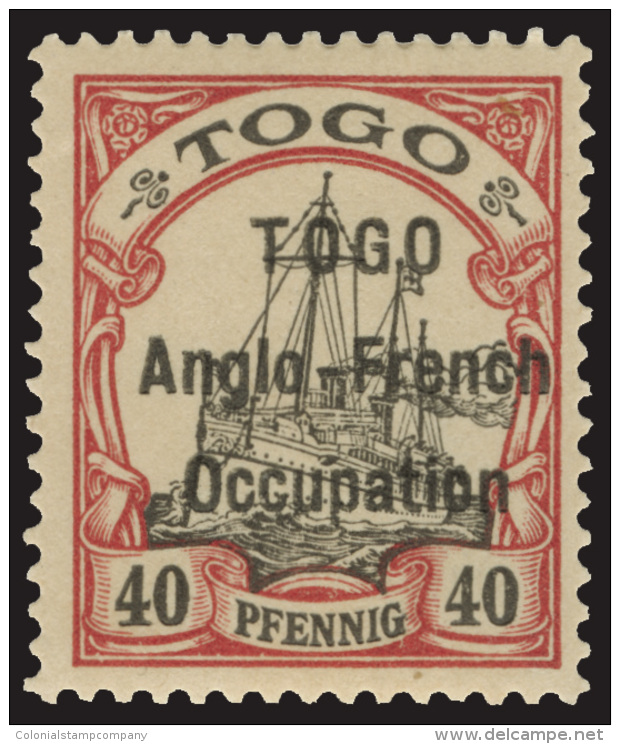 *        41 (H7) 1914 40pf Black And Carmine Kaiser's Yacht^, Overprinted "TOGO Anglo-French Occupation", First... - Autres & Non Classés