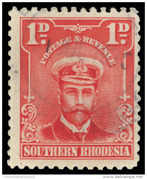 O        2b (2c) 1929 1d Bright Rose K George V Admiral,^ Perf 12&frac12; Coil, Vastly Undercatalogued As It Is By... - Rhodésie Du Sud (...-1964)