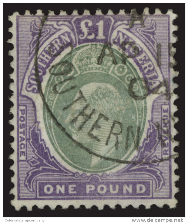 O        20 (20) 1903 &pound;1 Green And Violet K Edward VII^, Wmkd CA, Perf 14, Undercatalogued, The Scarce Key... - Nigeria (...-1960)