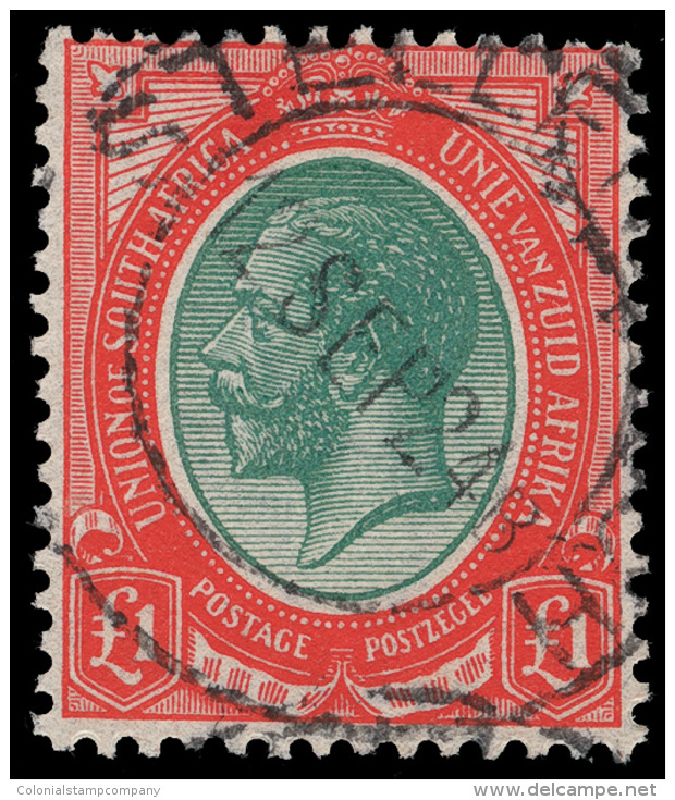 O        2-16 (3-17) 1913-24 &frac12;d-&pound;1 K George V^ With Bilingual Inscription, Wmkd Springbok's Head, Perf... - Oblitérés