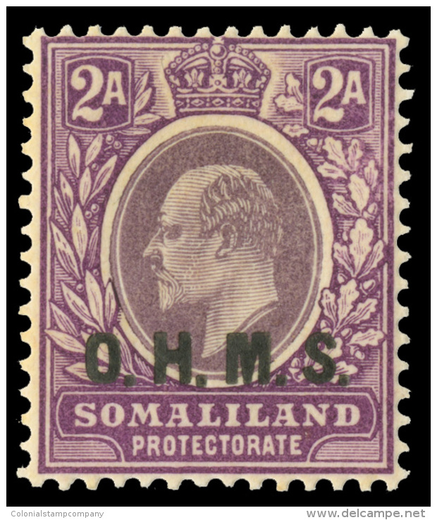 *        O13 (O12) 1904 2a Dull And Bright Purple K Edward VII Official^ Overprinted "O.H.M.S.", Wmkd CA, Only 960... - Somaliland (Protectorat ...-1959)