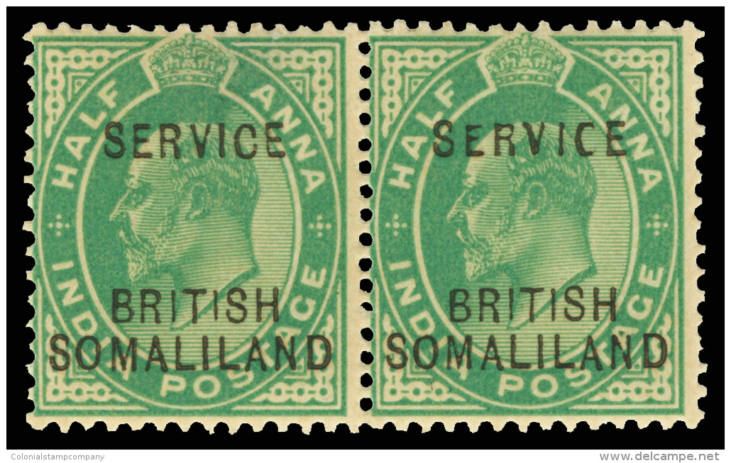 *        O6 Var (O6e) 1903 &frac12;a Green K Edward VII Of India^ Overprinted In Calcutta, Prepared For Use But Not... - Somaliland (Protectorat ...-1959)