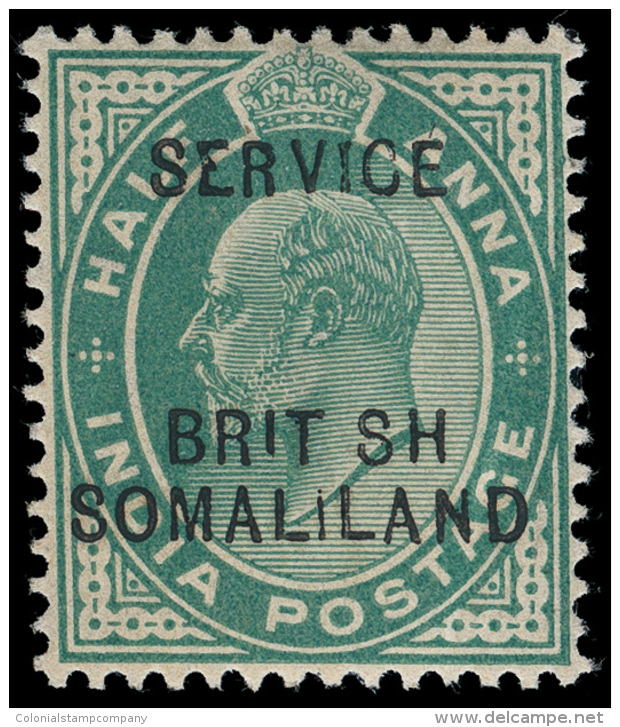 *        O6b (O6a) 1903 &frac12;a Green K Edward VII Of India^ Overprinted SG Type O2 In Calcutta, Prepared For Use... - Somaliland (Protectorat ...-1959)