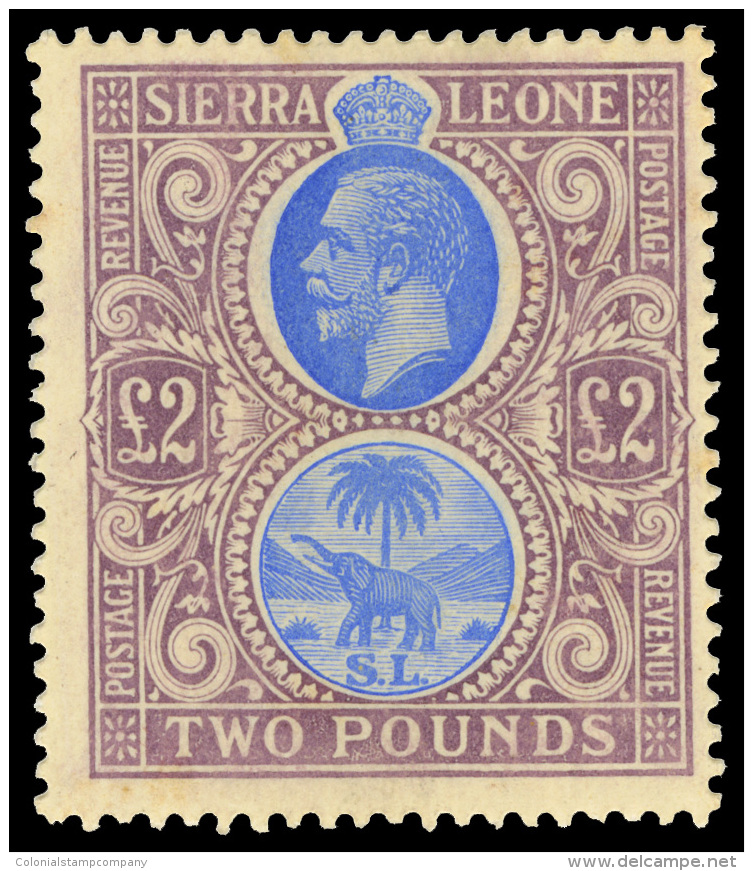 *        120 (129) 1912 &pound;2 Blue And Dull Purple K George V And Elephant^, Wmkd MCA, Perf 14, Unusually Rich... - Sierra Leone (...-1960)