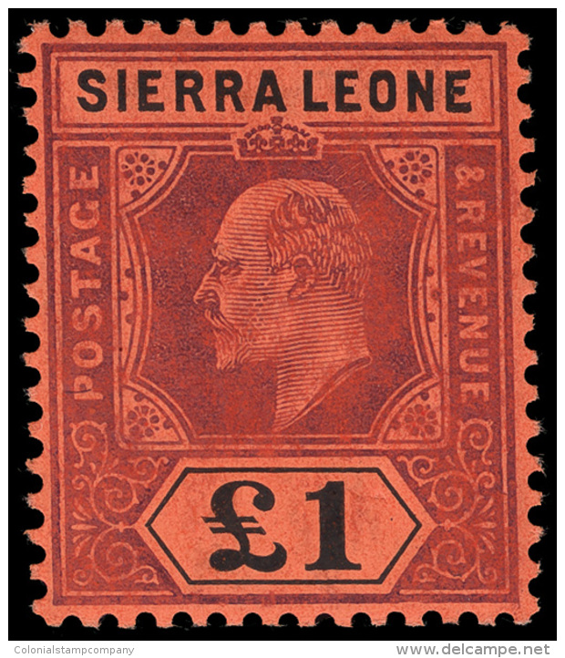 *        90-102 (99-111) 1907-12 &frac12;d-&pound;1 K Edward VII^, Wmkd MCA, Perf 14, Cplt (13), OG, HR, F-VF Scott... - Sierra Leone (...-1960)