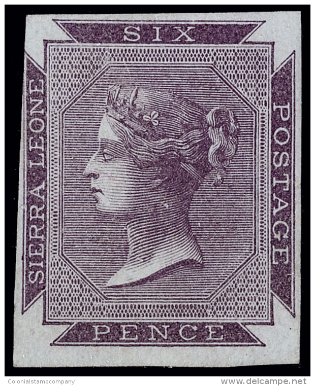 P        1a Var (1 Var Footnoted) 1859 6d Dull Purple Q Victoria,^ Imperf, Four Large To Close Margins, De La Rue... - Sierra Leone (...-1960)