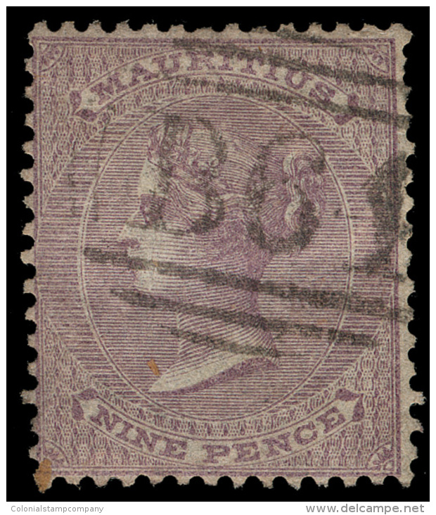 O        A10 (Z10) 1860-63 9d Dull Purple Q Victoria Of Mauritius Used In Seychelles^, Unwmkd, Perf 14, With "B 64"... - Maurice (...-1967)