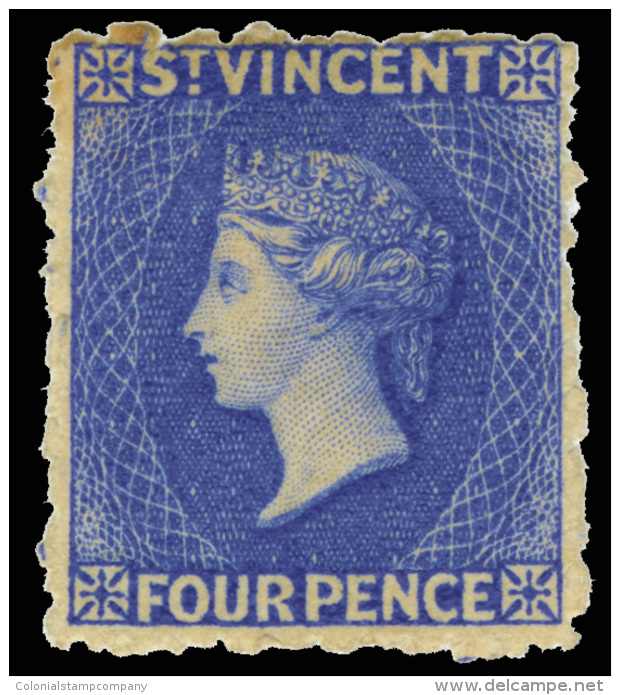 *        27 (38) 1881 4d Bright Blue Q Victoria^, Wmkd Small Star, Perf 11 To 12&frac12;, Rare, Nicely Centered,... - St.Vincent (...-1979)