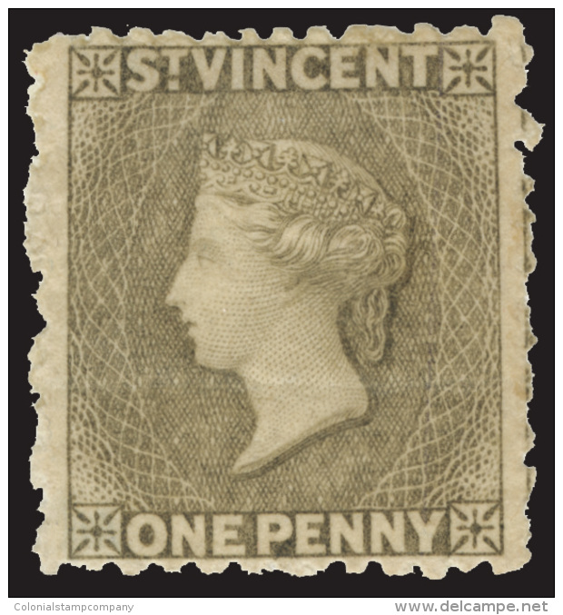 *        26 (37) 1881 1d Drab Q Victoria^, Wmkd Small Star, Perf 11 To 12&frac12;, Scarce, Rich Color, Remarkably... - St.Vincent (...-1979)