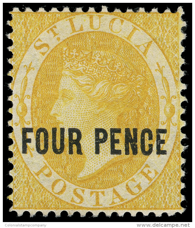 *        19-23 (25-29) 1882-84 &frac12;d-1' Q Victoria^ Surcharged SG Type 3, Wmkd CA, Perf 14, Scarce Cplt Set Of... - St.Lucie (1979-...)