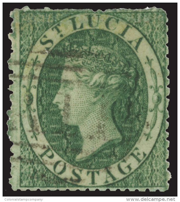 O        3 (3) 1860 (6d) Green Q Victoria^, Wmkd Small Star, Perf 14 To 16, Well Centered, Lightly Canceled, F-VF... - St.Lucie (1979-...)