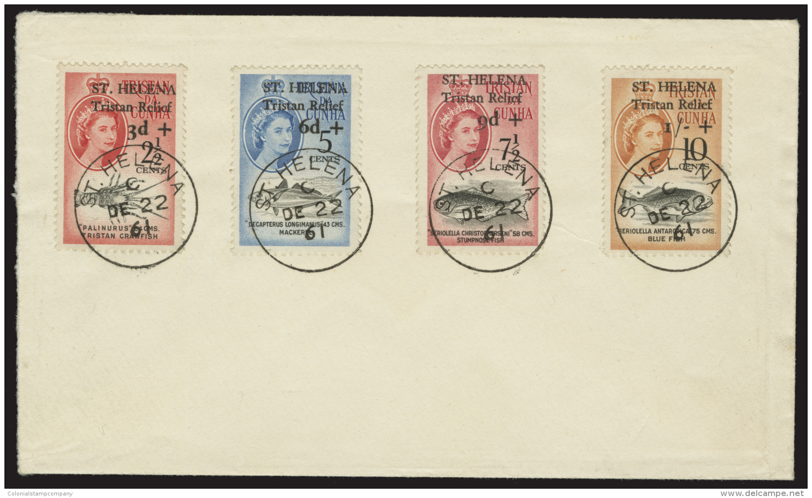 [x]      B1-4 (172-75) 1961 2&frac12;&cent;-10&cent; Tristan Da Cunha Marine Life^ Decimal Currency  Stamps... - Sainte-Hélène