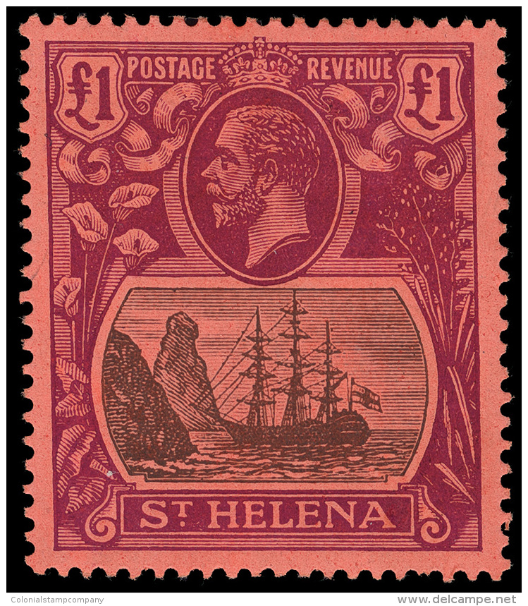 *        95-99 (92-96) 1922 4d-&pound;1 K George V^ And Badge Of St. Helena Set, Wmkd MCA, Perf 14, Cplt (5),... - Sainte-Hélène