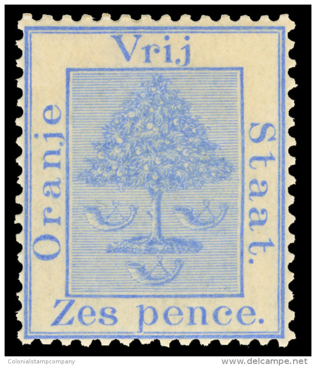 *        9 (footnoted After 87) 1900 6d Blue Orange Tree^, Prepared For Use But Seized (and Subsequently... - État Libre D'Orange (1868-1909)