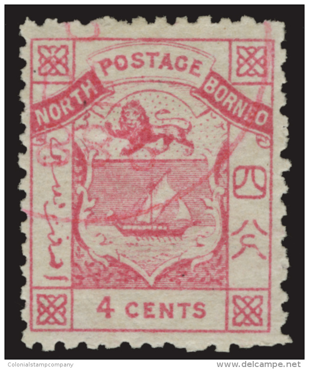 O        2 (6) 1883 4&cent; Pink Coat Of Arms^, Perf 12, Rare With Cds! F-VF &hellip;Net Est $590 - Nordborneo (...-1963)