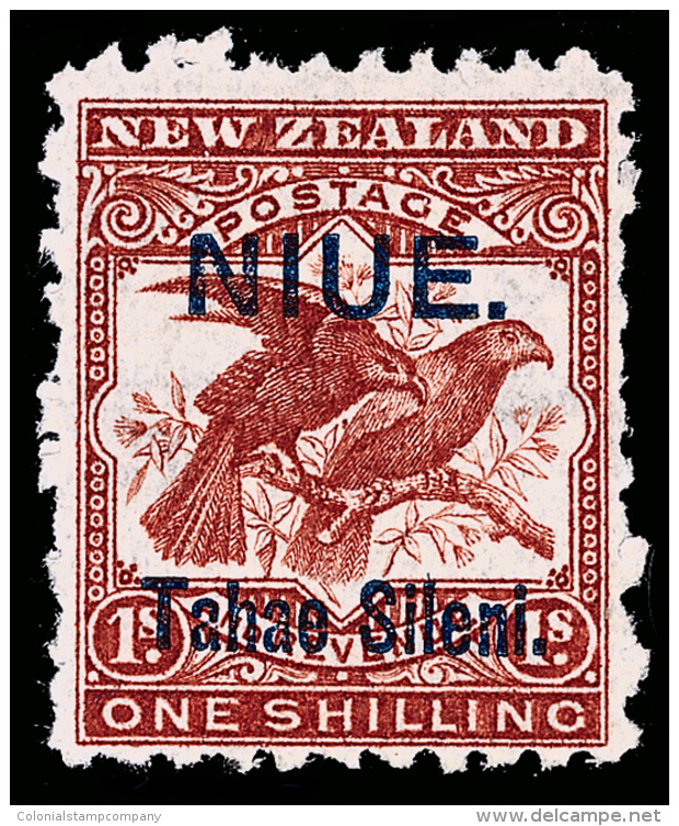 *        13c (15) 1903 1' Brown-orange New Zealand Kea And Kaka^ Overprinted "NIUE \ Tahae Sileni", ERROR - "Tahae"... - Niue